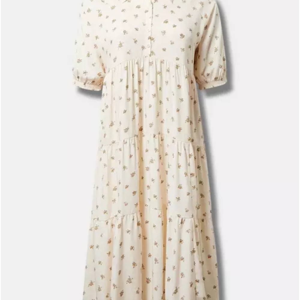 Torrid Maxi Challis Hi-Low Tiered Shirtdress - Picture 8 of 8
